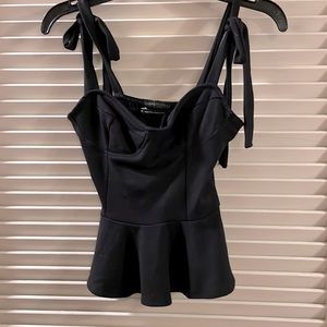 Black Peplum Top XS from Urban Outfitters